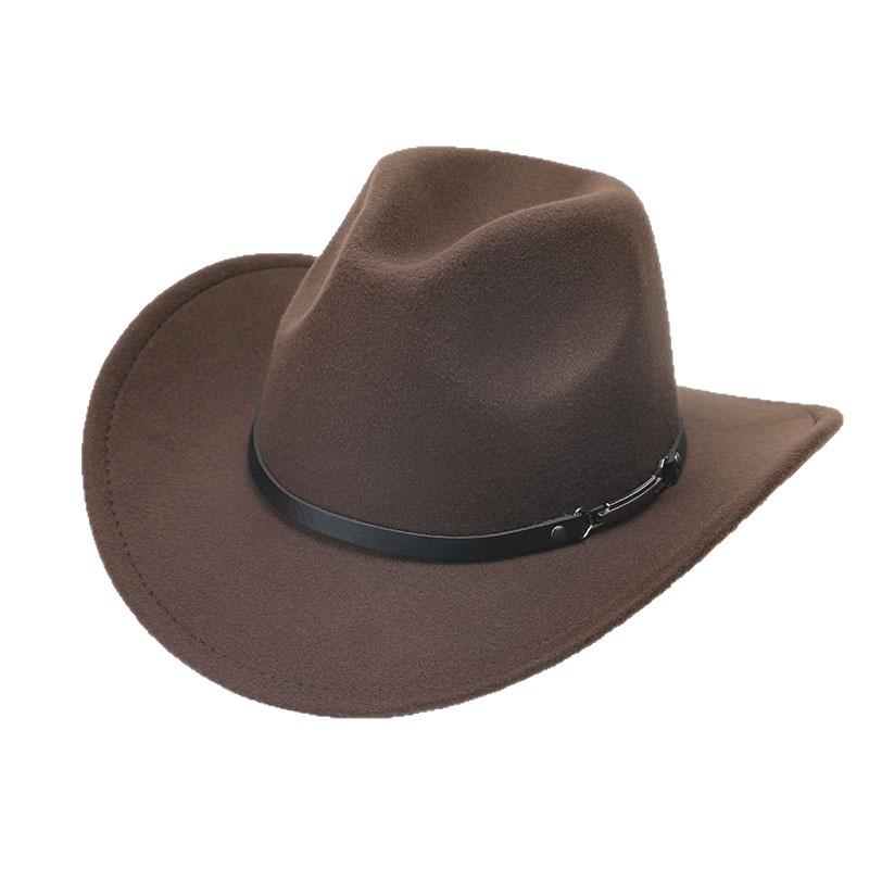 European and American Western Cowboy Hat Big Edge Woolen Punk Style Knight Hat Felt Hat Jazz Hat Top Hat