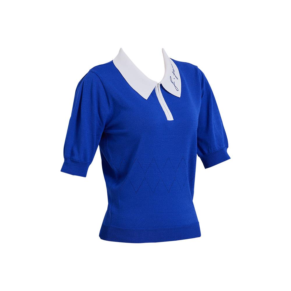 J.JANE Vivid Color Short Sleeve Knit (Blue)