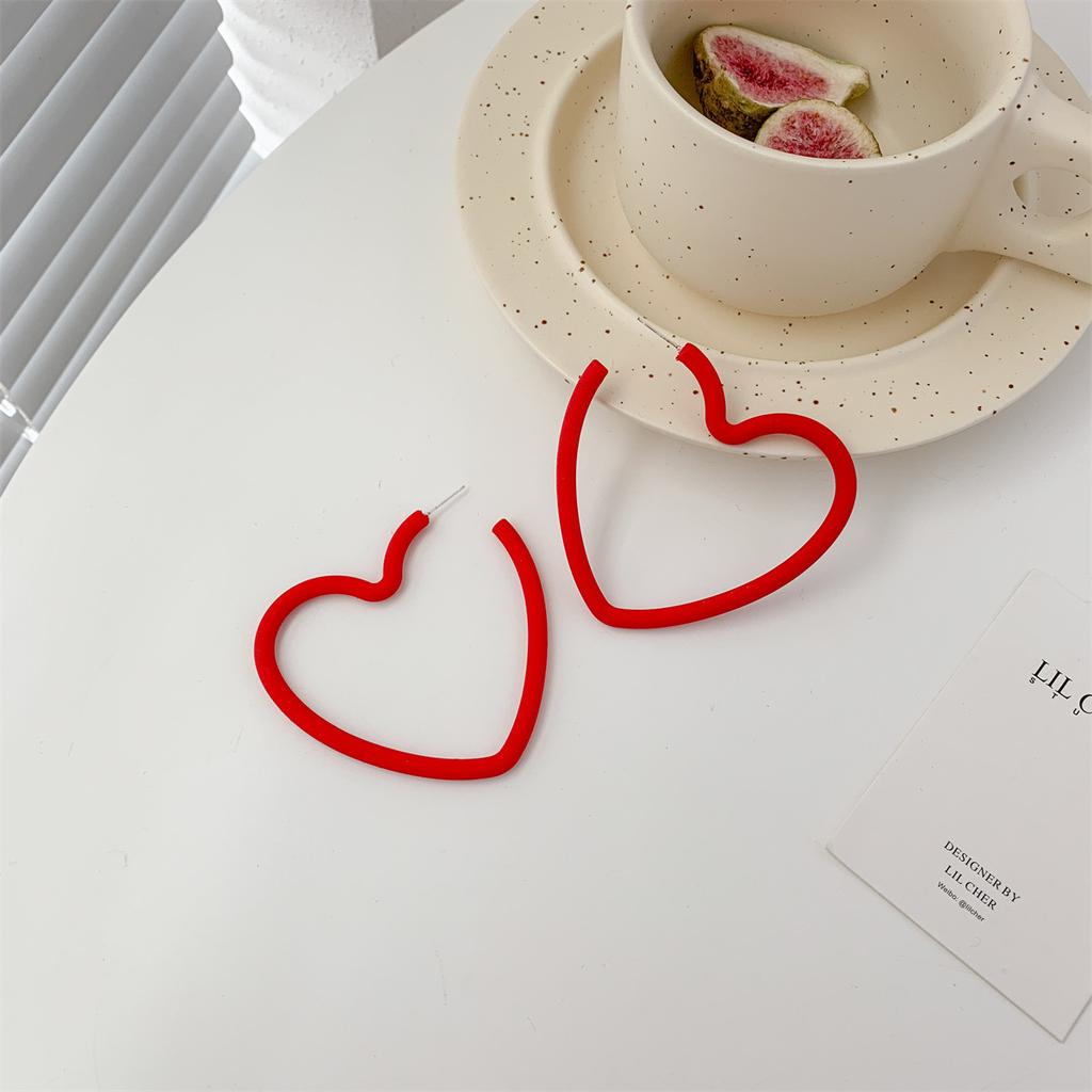 Fashion Geometric Personality Neon Acrylic Big Star Hoop Earring For Women Hollow Heart Earring Jewelry