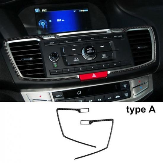 2Pcs Carbon Fiber Central Console Inner Frame Cover Trim For Honda Accord 13-17