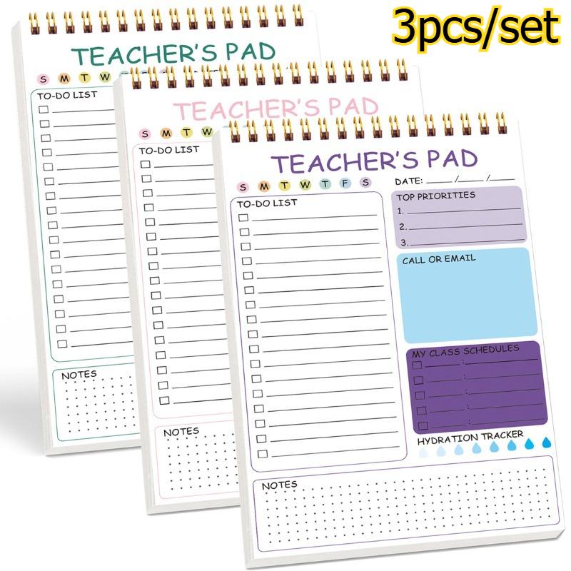 3 шт./набор Блокнот для заметок учителя Личный планер Расписание Рабочий блокнот Организатор ежедневных задач Блокнот