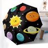 Solar System Planets Sun Outer Space KidsRoom Wall Decal Sticker Art DecorUmbrella, Portable 3-Fold Compact Umbrella for Men & Women Gift