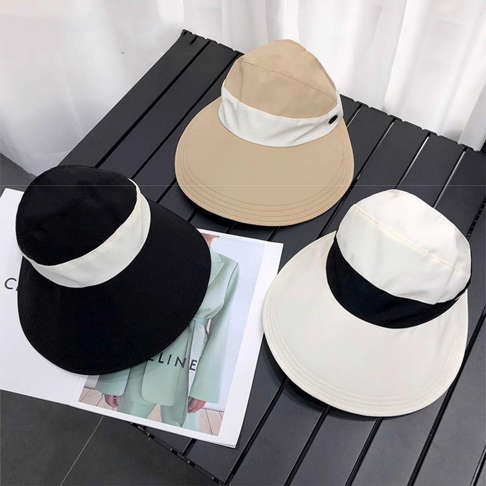 Korean Style Fisherman Ponytail Caps Foldable Woman's Sunshade Hat UV Protection Visors  Golf
