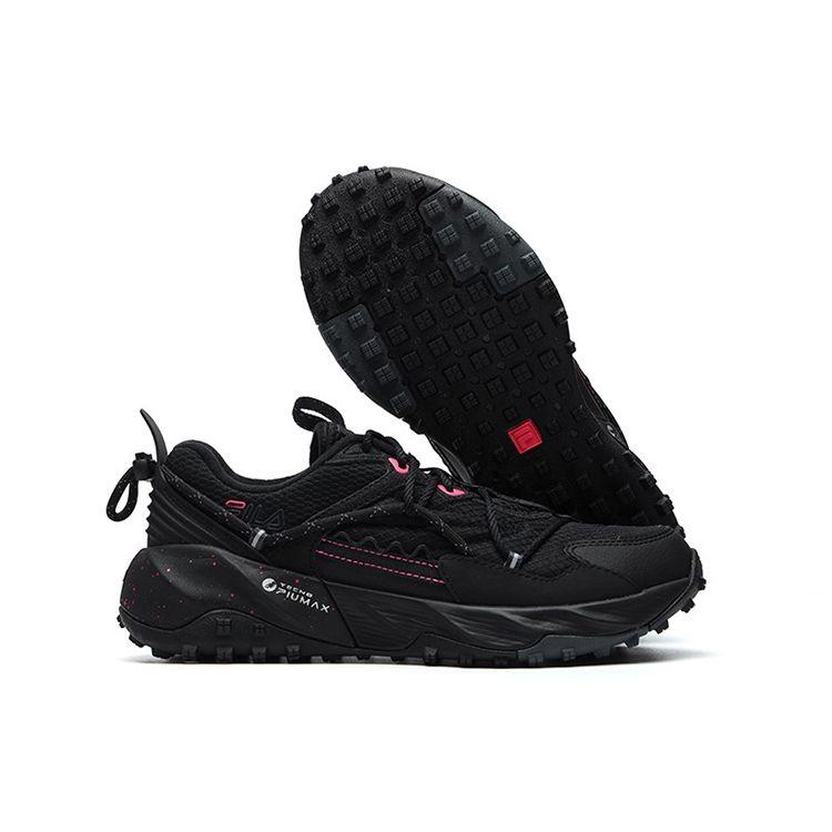 Fila Outdoor Trail Professional Fleece Low Top Running Shoes Women Sneakers Black Shadow-Gray A12W142208FBD