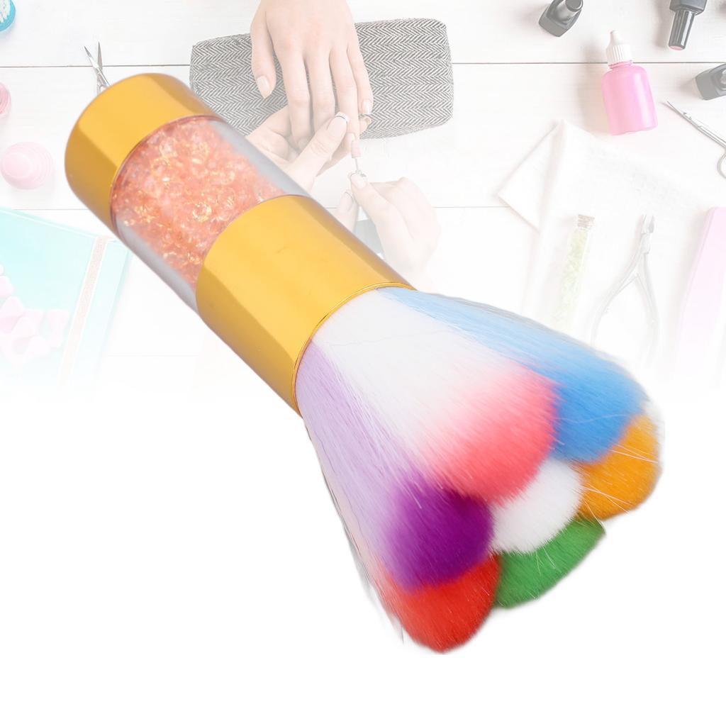 4pcs Manicure Duster Tool with Rhinestone Colourful Soft Thickened Ergonomic Nail Art Dust Remover Brush for Makeup