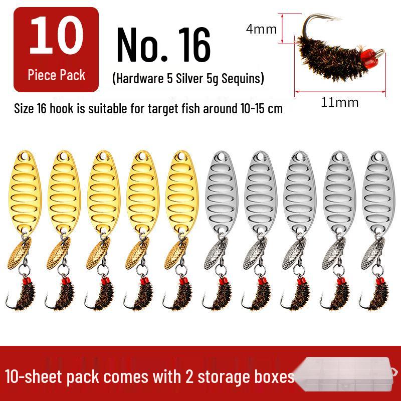 Modified Fly Fishing Hooks: Flat Vibration Spinner, Dragon Scale Micro Lures for Mandarin Fish & Crucian Carp