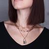 Mehrschichtiger Liebesschloss-Anhänger Choker Mode Steampunk Vorhängeschloss Herz Kettenhalskette Damenschmuck