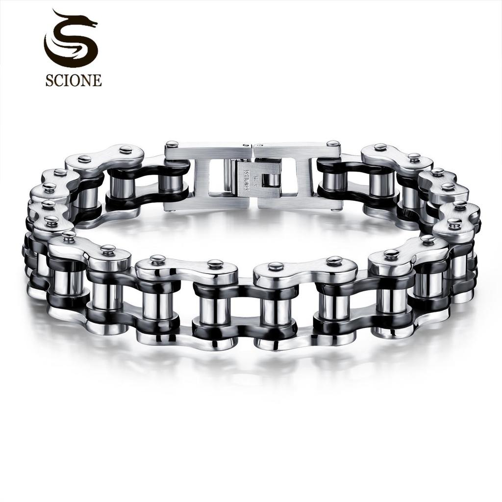 SCIONE Bracelet Men's Bracelet Rock Personalized Motorcycle Chain Bicycle Bracelet