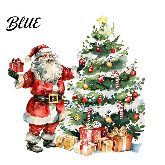 Winter Wonderland Decorations Christmas Wall Decals Watercolor Santa Claus Xmas Tree Village House Sticker Peel Self Adhesive Mural And Stick