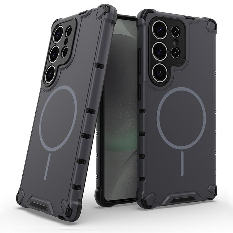 Suitable for Samsung S25 Phone Case Grating Skin Sensing Magnetic Phone Case  Galaxy A55 Anti Drop Phone Case