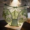 Plus-size Ladies Fashion New Lace Transparent Mid - High Waist Triangle Briefs