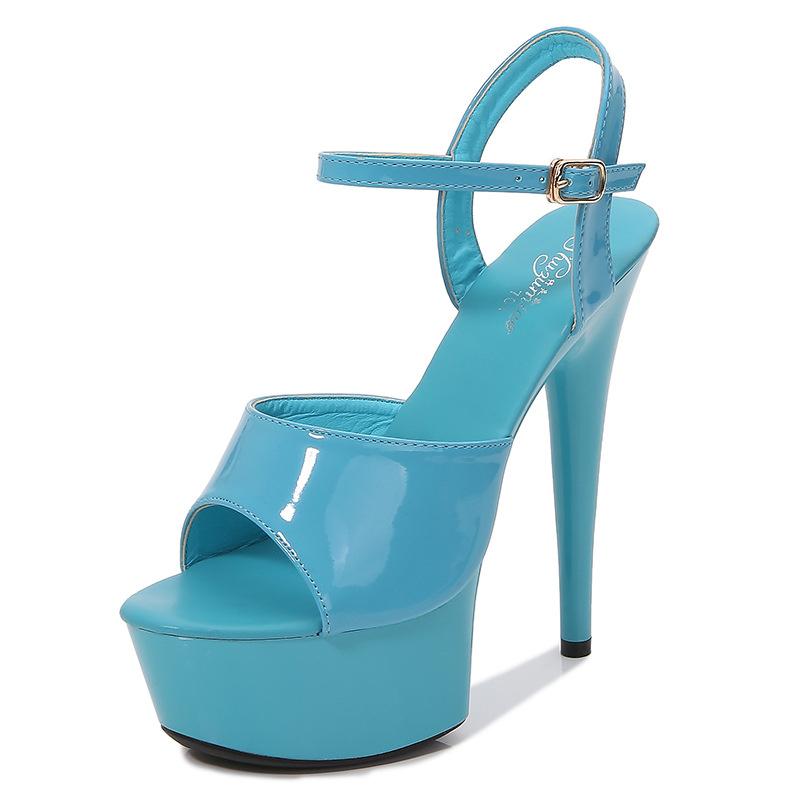 Large Size 43 New Sexy Super High Heels, Slim High Heels, Waterproof Platform Sandals, Women's Fashionable Thin Strap High Heels