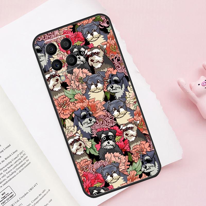 Schnauzer Puppy Dog Art For Samsung Galaxy M13 M23 M33 M53 M30s M31s M32 M52 M12 M55 M15 M20 M21 M51 M34 M54 Case