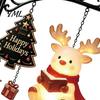 Decorative Holiday Night Light 2PCS Christmas Bookshelf Lamp, Resin Santa Claus Elk Snowman Hanging Unique Festive Gift Light, Multi-Color Lighting