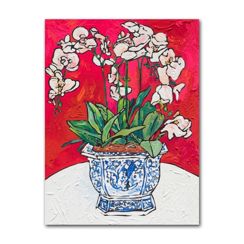 Nordic Flower Leaf Colorful Vase Art Print Wall Poster Canvas Painting Retro Picture Modern Home Decor Bedroom Decoration