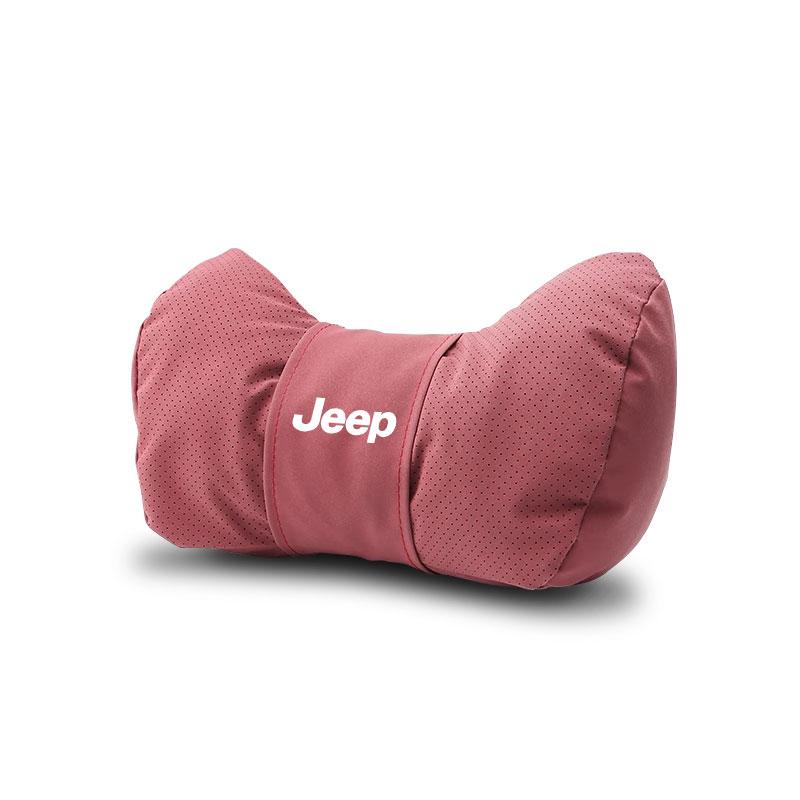 Suede Car Soft Headrest Neck Support Seat Waist Pad Lumbar For Jeep Grand Cherokee Wrangler Gladiator Compass Renegade Wagoneer ALO1