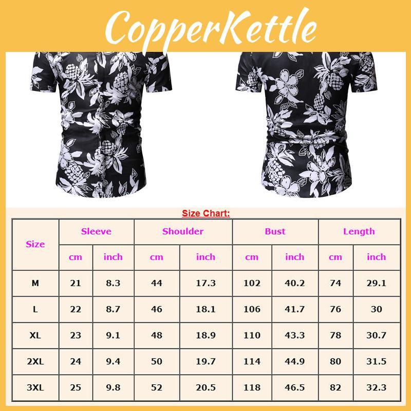 Luxurious Men's Hawaii Floral Casual Shirt With Short Sleeves And Slim Fit Design