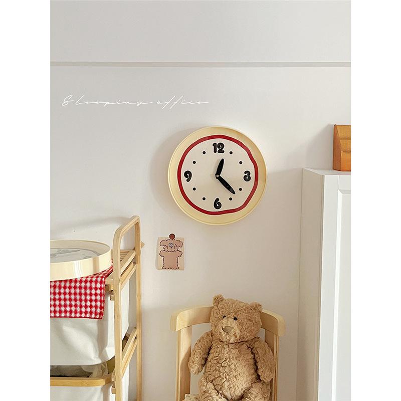 Modern Cream Style Silent Wall Clock for Living and Study Rooms