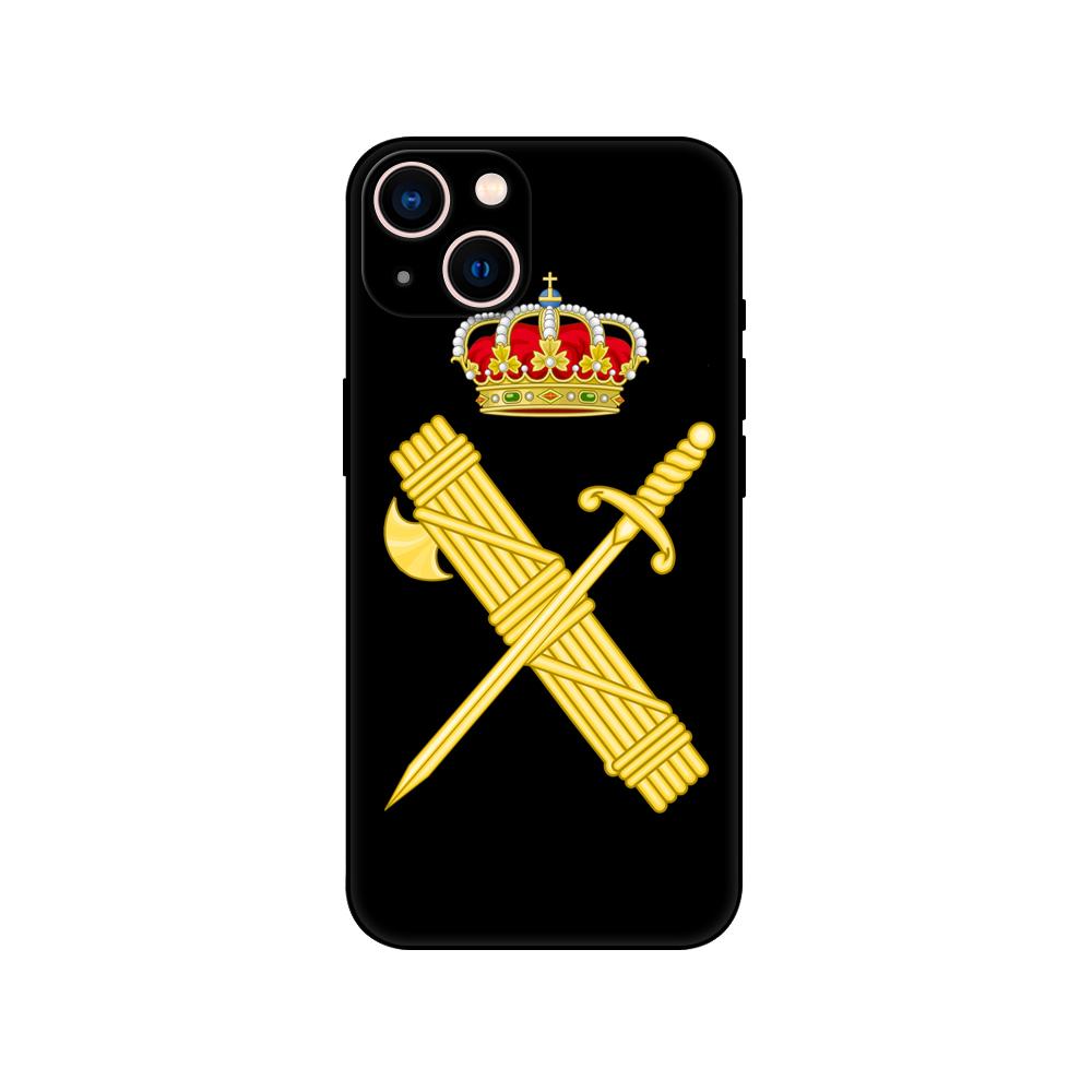 Spanische Guard Civil Emblem-Telefonhülle für iPhone 14 2020se 6 6s 7 8 Plus X 10 XR XS 11 12 13 Mini Pro MAX schwarze TPU-Rückseite