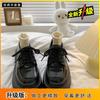 Thick-soled Small Leather Shoes Women's Spring, Autumn and Summer New Thick Heel Retro Lace-up Single Shoes Are Sweet and Cool