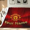 1PC Manchester United F Custom Name Patterned Flannel Blanket Suitable For All Seasons for Home Decor Warmth and Comfort Gifts Holiday Present