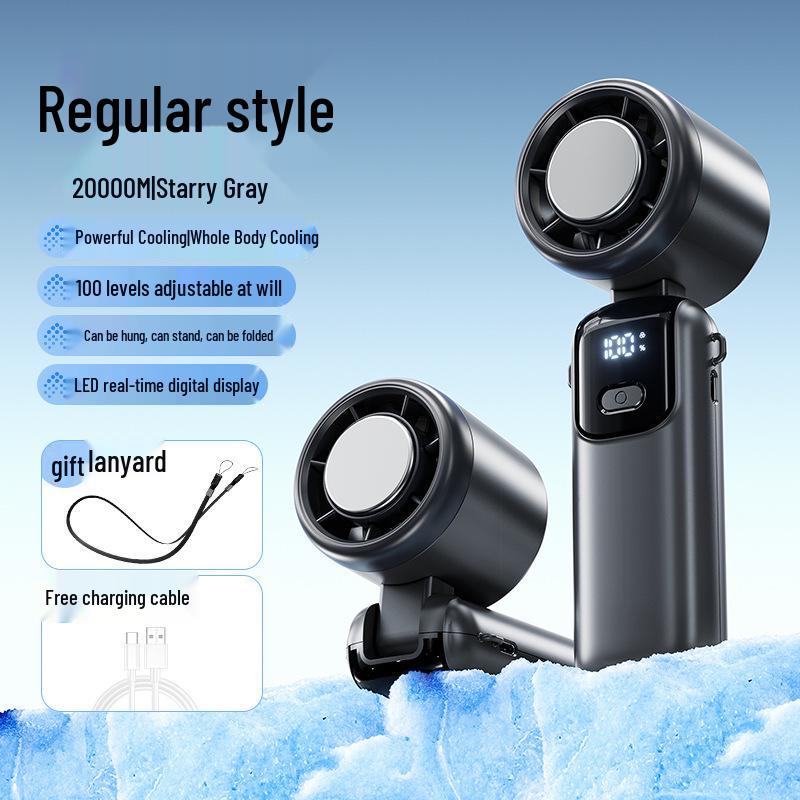 Turbine Ice-Cooled Portable Bladeless Mini Fan: USB-Powered High-Speed Handheld Air Conditioner