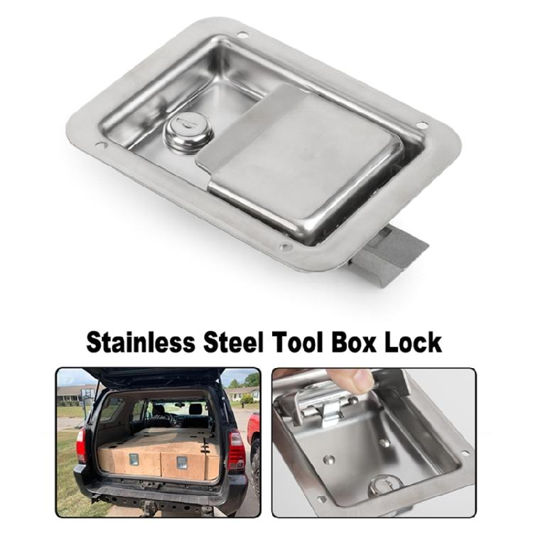 Toolbox Lock Stainless Steel Door Trailer Latches Handle Welds Screw Paddles Key