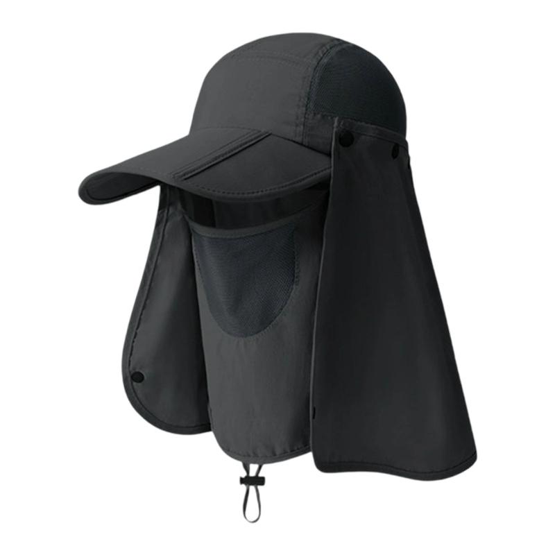 Fishing Hat Wide Brim Sun Protections Hat with Detachable Face Cover Neck Flap Outdoor Hiking Sun Hat Breathable