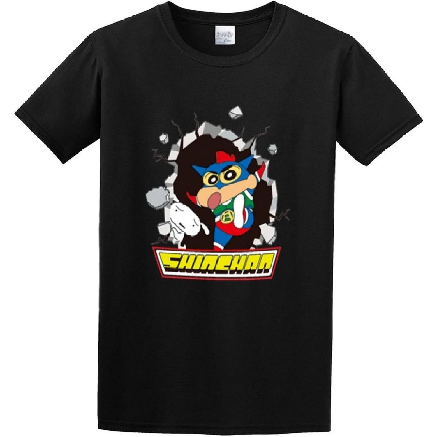 yingna Shin-Chanpencil Shinosuke Nohara Unisex 100% Cotton Short-Sleeve T-Shirts Black S