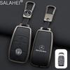 CRX1 Leather Car Key Case Cover Keychain For Mercedes Benz W205 W213 X253 W222 W206 W223 X254 EQE EQS A C E S GLC EQ Series 2015-2026