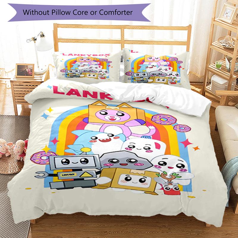 3pcs LankyBox Bedding Set Duvet Cover Closure Includes 1 Duvet Cover & 2 Pillowcases, Soft and Comfortable for All Seasons.