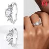 Authentic Original Ring Copper Metal Copper Metal White Zirconia Ring Teardrop Heart Square Ring Anniversary High Quality Fine Perfect Gift Accessory