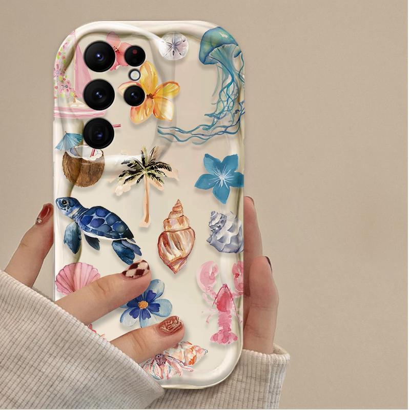 Clear Case For Samsung Galaxy S24 S25 Ultra S23 S22 S21 Plus FE A56 A36 A26 A16 A06 A15 A25 A35 A55 5G Colorful Marine Organism