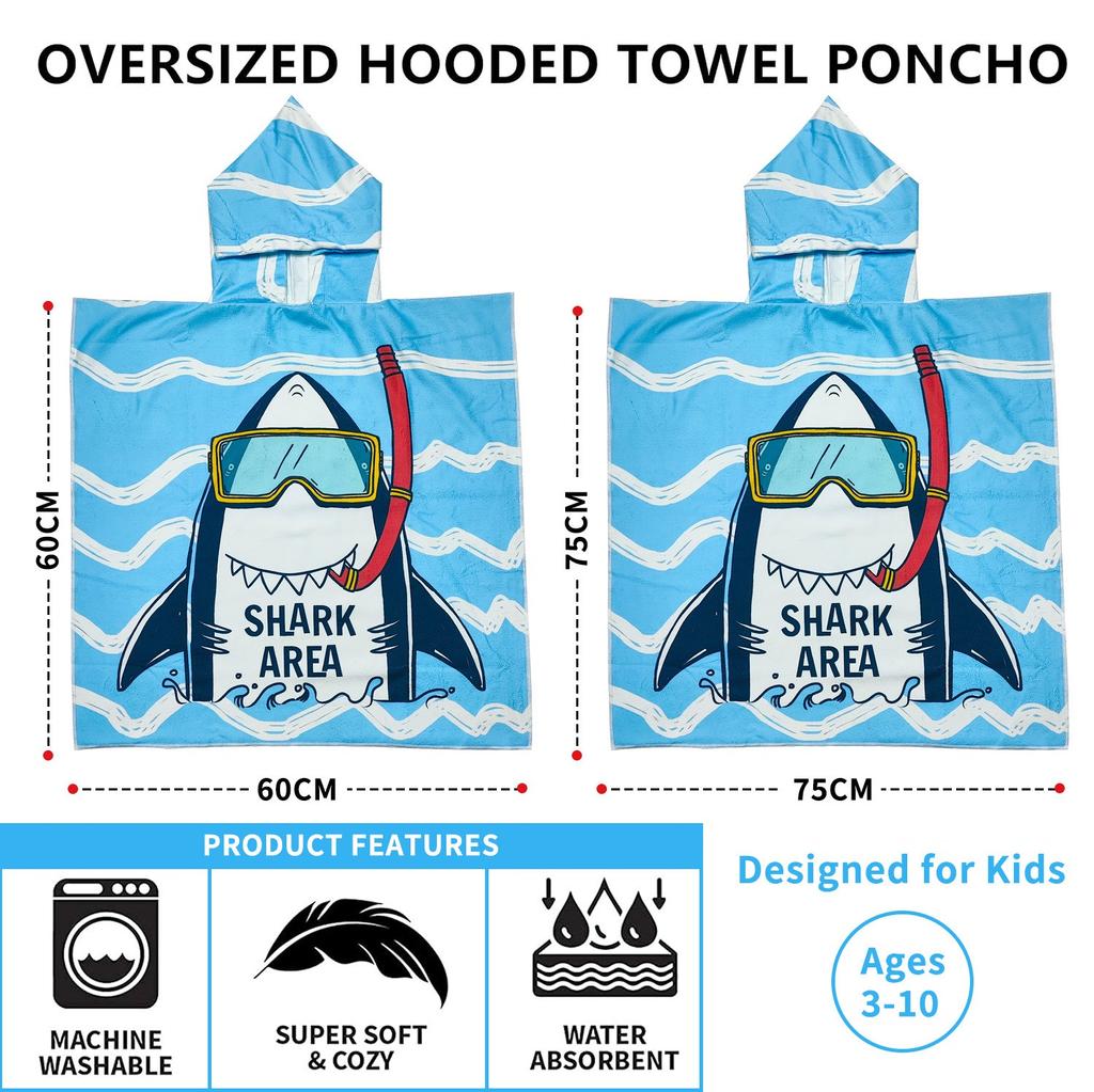 Newborn Baby Bath Towel Robe Kid Cloak Beach Towel Hooded Swim Cape Smock Shark Crocodile Boy Girl Poncho Infant Wrap Blanke
