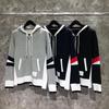 TIME BREATHE Unisex Color Block Patchwork Hoodie Cardigan