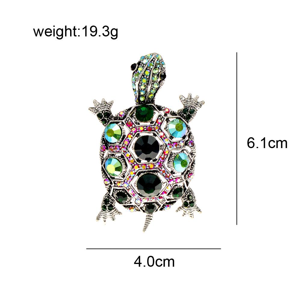 New Rhinestone Beautiful Turtle Brooches For Women Fashion Vintage Animal Pin