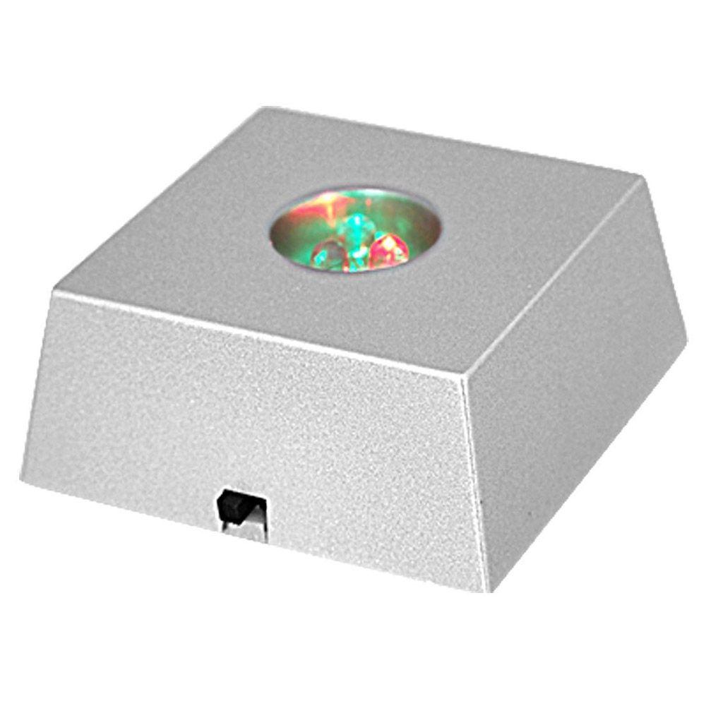 Portable Durable Colorful Changing Figurine 3 LED Light Base Crystal Home Decor Display Base Stand