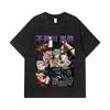 275 GSM Washed T-shirts 100% Cotton Demon Slayer V15 Sanemi Print Unisex Heavy Cotton T Shirt