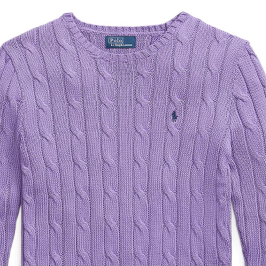 Polo Ralph Lauren Slim Fit Cable Knit Cotton Sweater Women Tops Spring-Violet WMPOSWENC021159-500