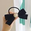 Women's Wedding Guest Look Black Ribbon Elastic Hair Tie