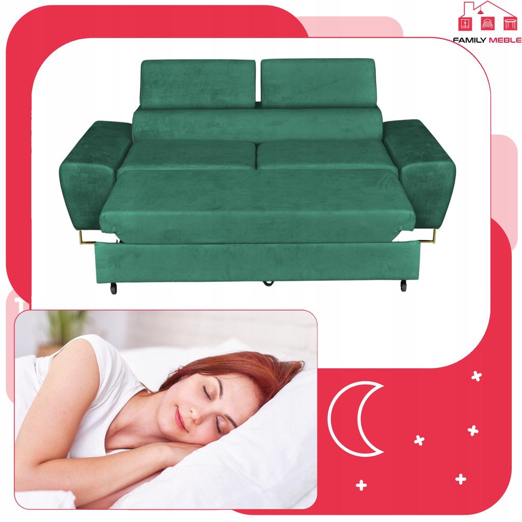 Sofa Couch Bosso Wohnzimmer Family Möbel grün Velours Kopfstütze