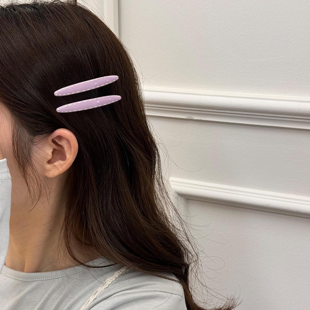 Cream Color Polka Dot Hairpin Side Clip Female Side Bang Premium Duckbill Hairpin  New Hair Accessories Sweet for Women Girl
