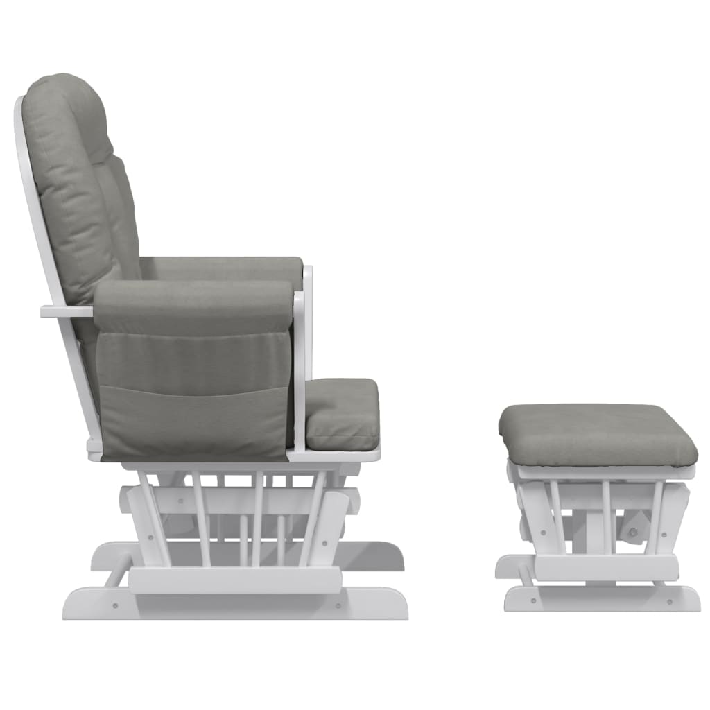 Rocking Armchair with Footstool Gliding Light Grey Fabric