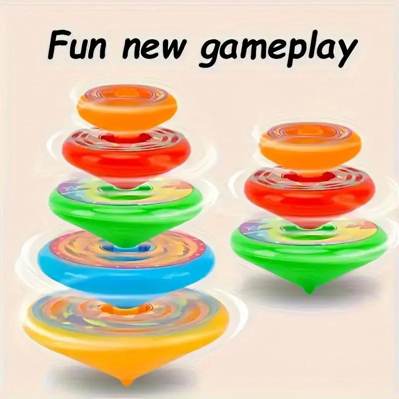 5pcs New Fun Stacking Spinning Top Toy with Colorful Rotation, Multi-Layered Spinning Fun for Boys And Girls To Compete