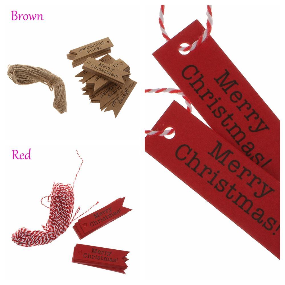 With Rope Party Supplies Home Decor Kraft Paper Tags Christmas Ornaments Gifts Label Xmas Hanging
