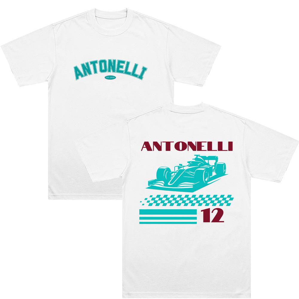 T-shirt Antonelli Andrea Kimi Antonelli 12 Regalo Per Fan di Kimi Abbigliamento Wounisex Unisex T-shirt in Puro Cotone Estiva Casual Traspirante Tee