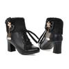 Classic Fashion New Casual Women's Short Boots Spring and Autumn Trendy Versatile 31-43 Large Lace up Hairy Collar Fashion Boots