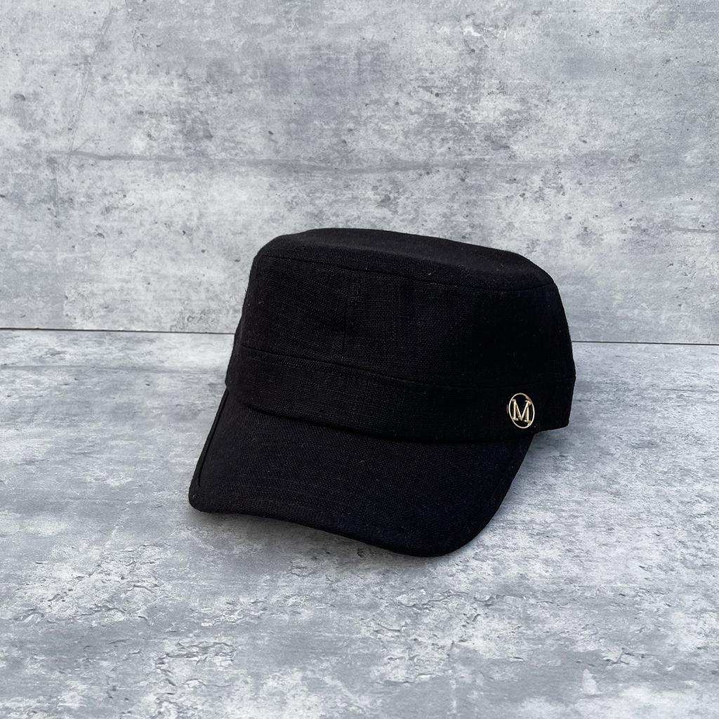 Old Money Wind Linen Flat Top Cap Men's and Women's Versatile Newsboy Hat Small Equestrian Hat Spring and Summer Knight Hat