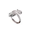 Korean Style Winding Green-eyed Snake Ring, Fashionable and High-end Geometric Trendy Index Finger Ring