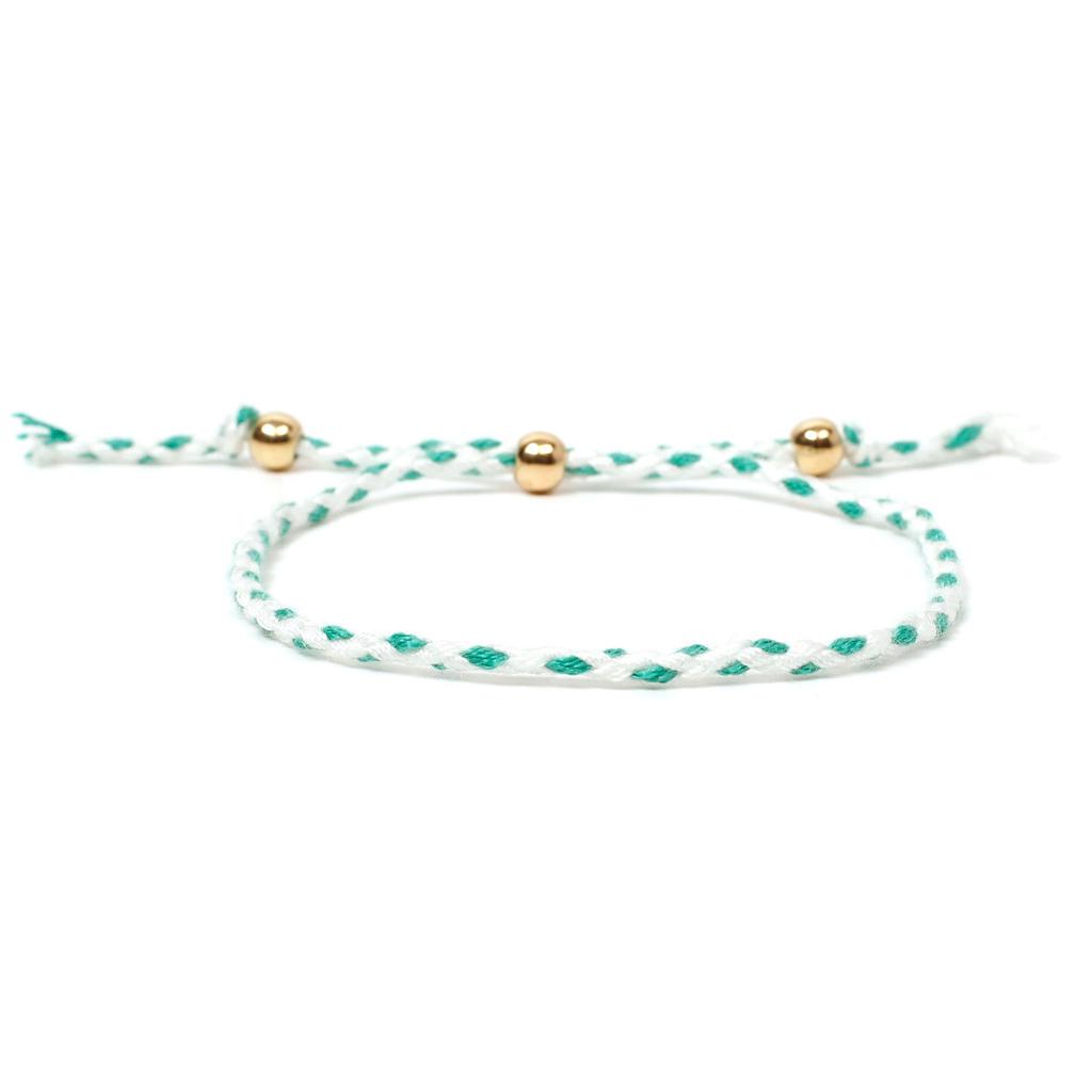 Heiß verkaufendes neues Armband mit goldenen Perlen, handgewebter Schmuck aus farbigem Faden